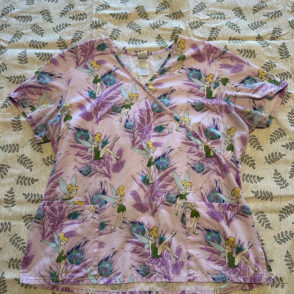 Disney Tinkerbell Graphic Scrub Top